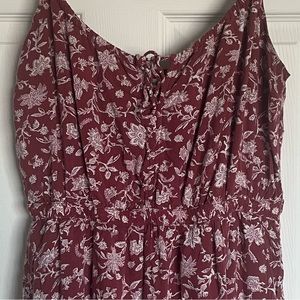 Red Floral Spaghetti Strap Abercrombie & Fitch Mini Dress